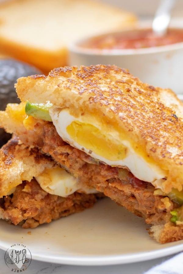 Mexican breakfast sandwich with chorizo and fried egg