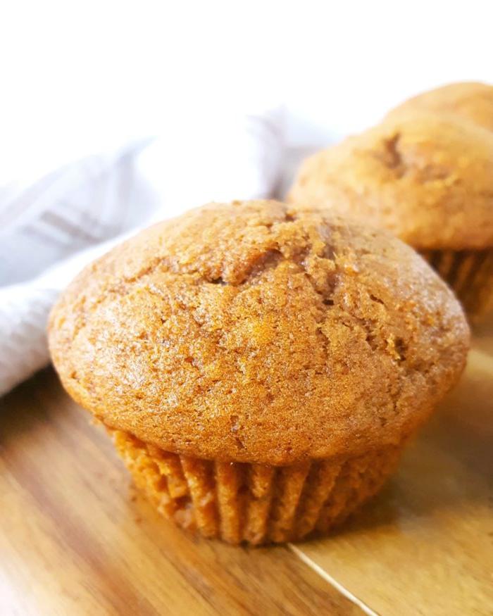 Basic Pumpkin Muffin Recipe - Easy, simple ingredients, dairy-free, one bowl, no mixer needed. These moist, soft, & fluffy pumpkin muffins are the best I've ever had! | Beat Bake Eat