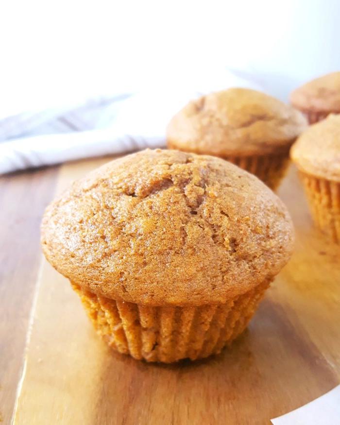 Basic Pumpkin Muffin Recipe - Easy, simple ingredients, dairy-free, one bowl, no mixer needed. These moist, soft, & fluffy pumpkin muffins are the best I've ever had! | Beat Bake Eat