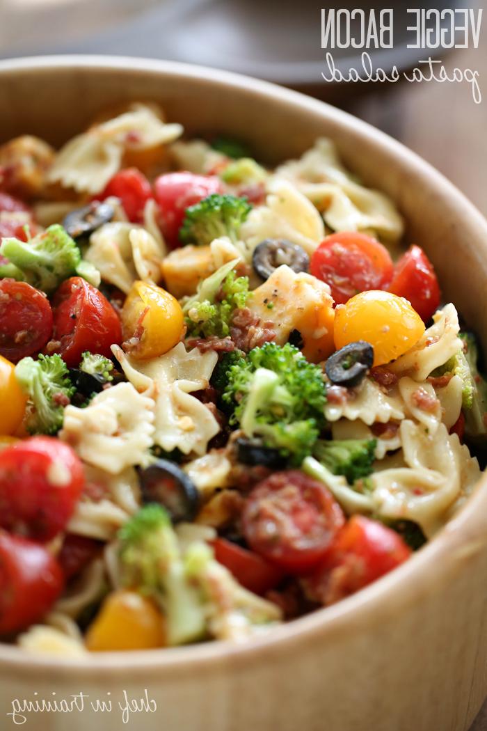 Veggie Bacon Pasta Salad from chef-in-training.com …This is a delicious and colorful side dish that whips up in no time at all!