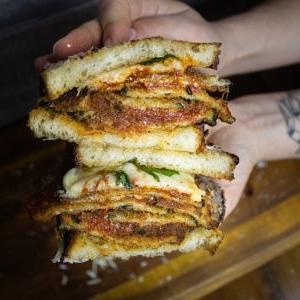eggplant parm sandwich