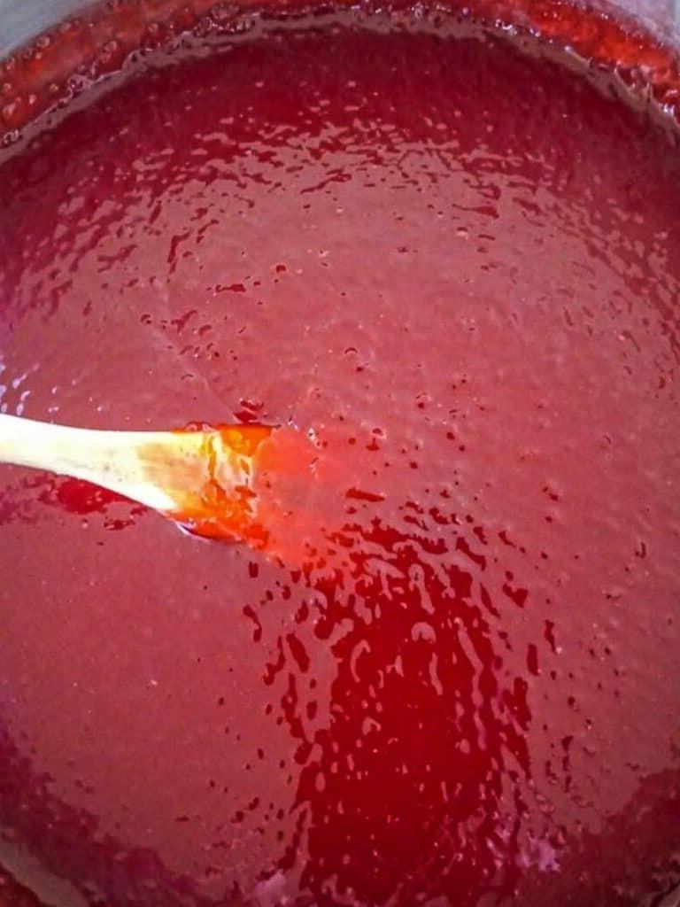 cooked tapioca and jello mixture.